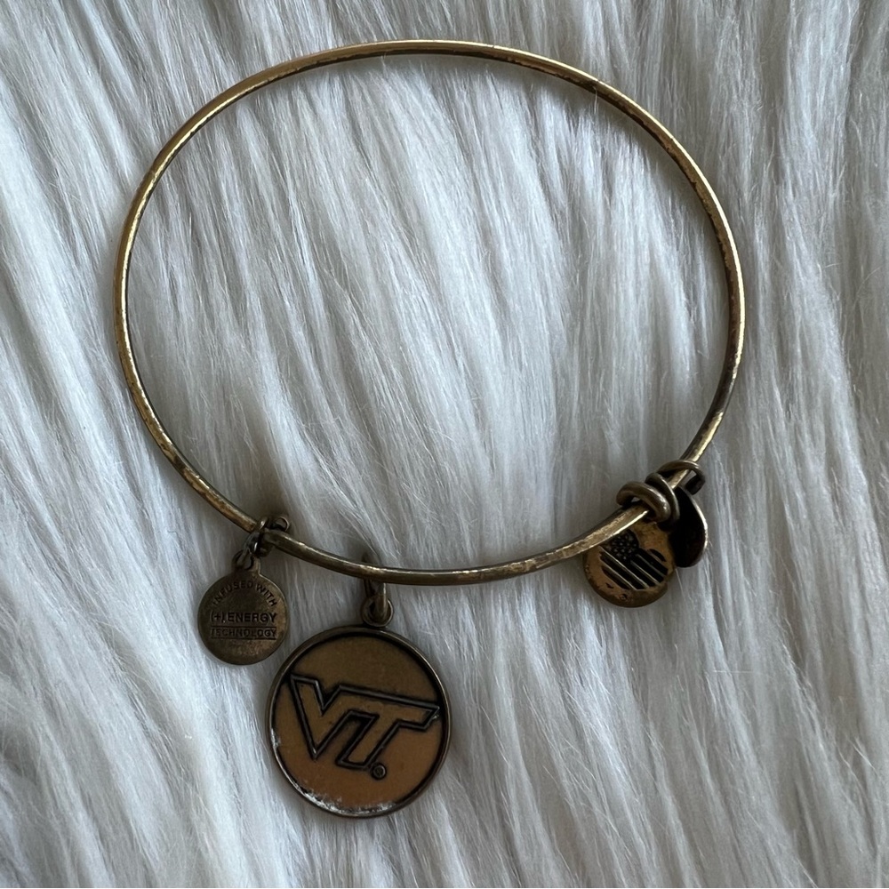 Alex and Ani Rafaelian Gold Virginia Tech Charm Bangle Bracelet